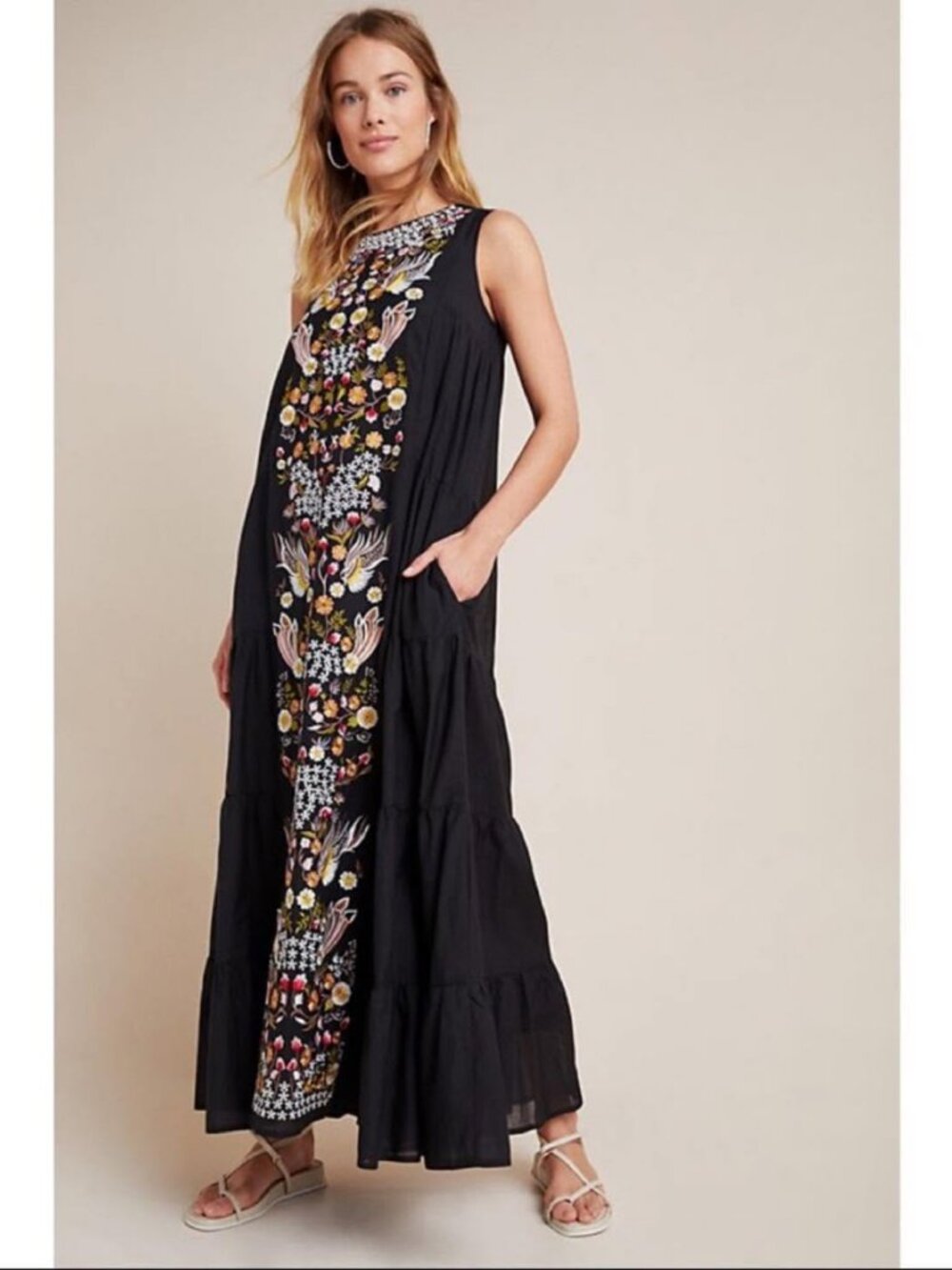 NWT Anthropologie Samant Chauhan Jacaranda Tiered Maxi Dress 10 - Picture 14 of 16